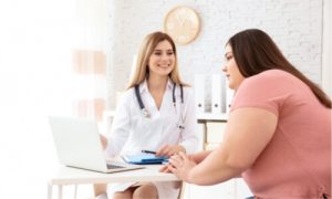 an obese lady's doctor consultation